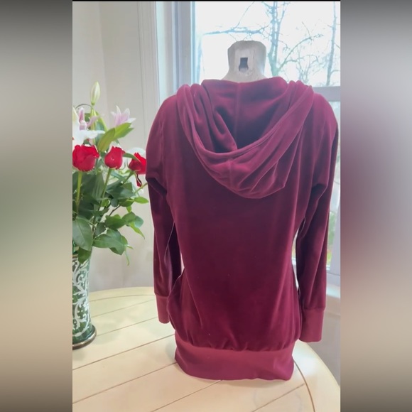 Burgundy wine longline juicy jacket special version front ruching XL - Picture 7 of 7